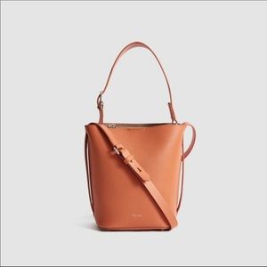 Reiss Hudson Mini Leather Bucket Bag